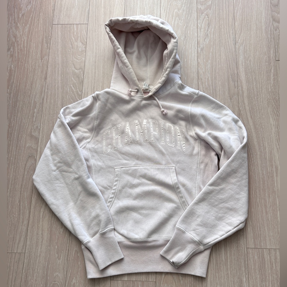 Champion Cream Reverse Weave Hoodie in XS